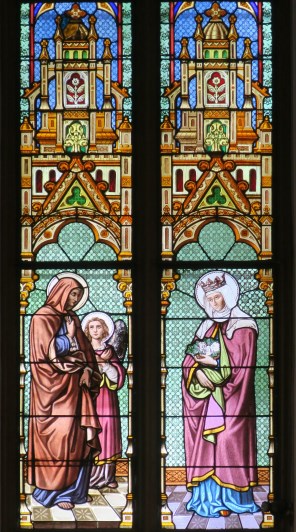 로마의 성녀 프란치스카와 헝가리의 성녀 엘리사벳_photo by Nheyob_in the Church of St Francis Seraph in Cincinnati_Ohio USA.jpg